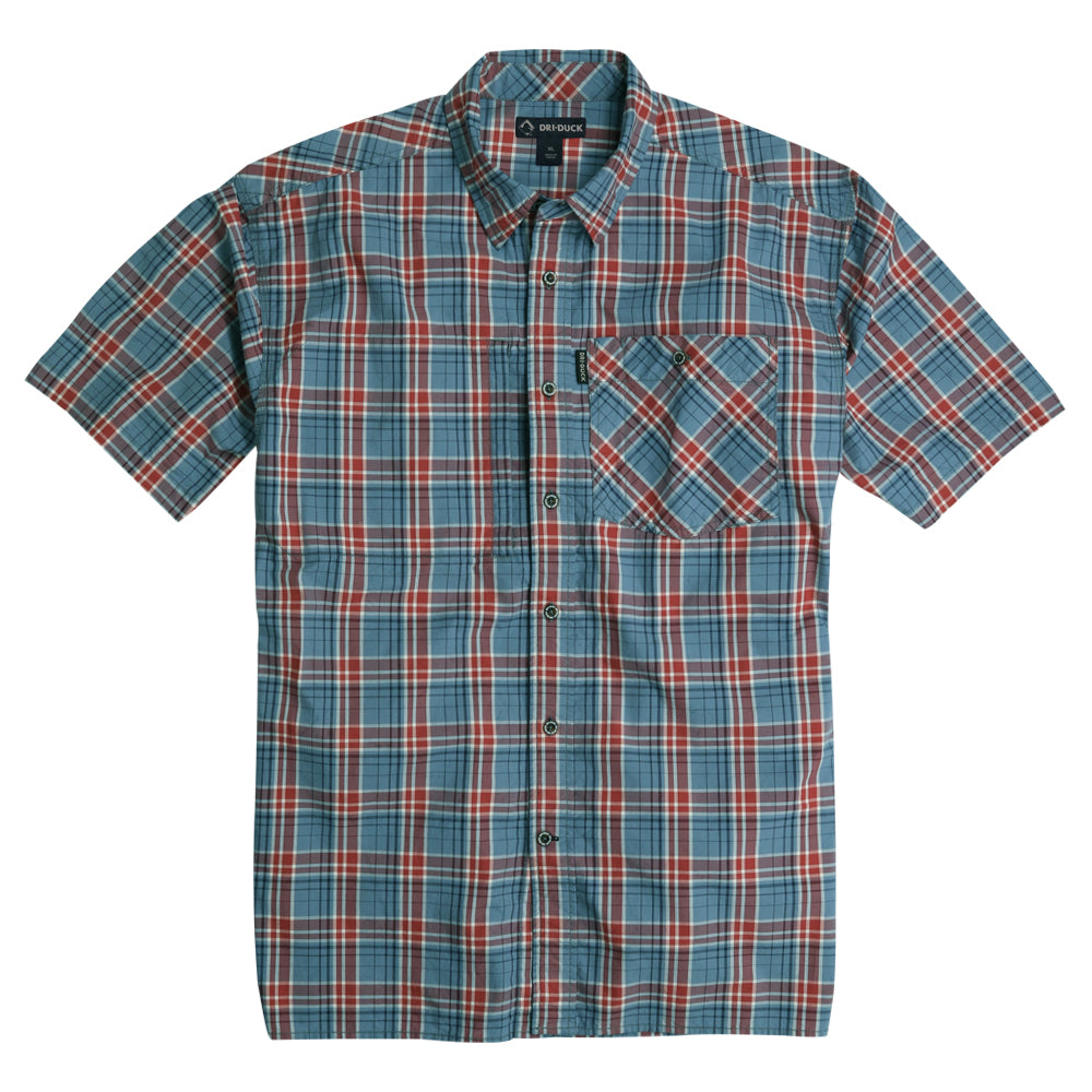 Zachary Prell Orange and Blue Plaid Short Sleeve Button Down factory Shirt